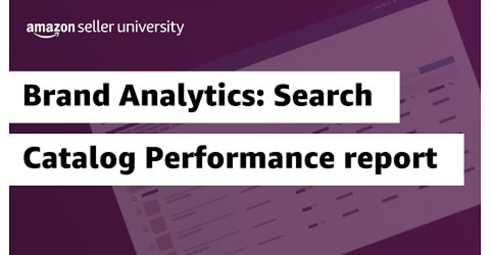 Amazon Brand Analytics Get data to grow your business