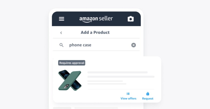 Lo-fi UI illustration of adding a product in Seller Central